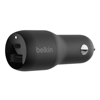 بيلكن شاحن سيارة بوست شارج 37 واط | منفذ يو اس بي سي بقوة 25 واط ومنفذ يو اس بي اي بقوة 12 واط - أسود