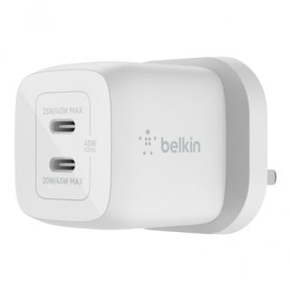 Belkin Boost Charge 45W Dual USB-C Gan Wall Charger WITH PPS - White