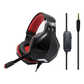 ASA A88 Gaming Headset with Microphone AUX 3.5mm Cable for Playstation 4 & 5 & Xbox - Red