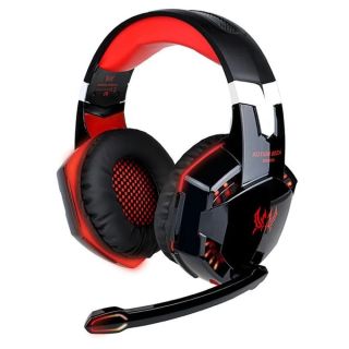 سماعة الألعاب KOTION EACH PRO G2000 Gaming Headset بصوت ستيريو مع محركات 50 مم، ميكروفون قابل للطي، وإضاءة LED ديناميكية - احمر