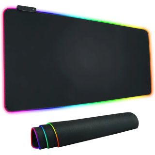 ماوس باد قماشية مع اضاءة ار جي بي 7 الوان 30 سم × 80 سم - اسود