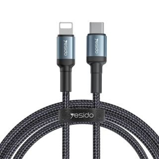 Yesido USB-C to Lightning Braided Cable 1.2m - Black