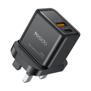 Yesido Wall GaN Charger 1x USB-A 1x USB-C 30W