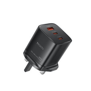 Yesido Wall GaN Charger 1x USB-A 2x USB-C 65W