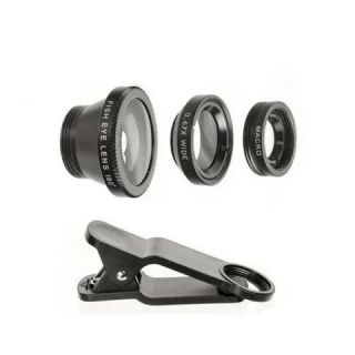 عدسات تصوير للجوال 3 في 1 - اسود