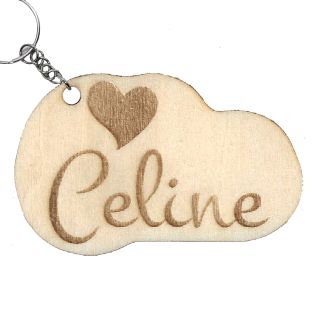 ميدالية خشبية بشكل الاسم - خشبي