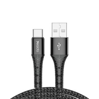 Yesido USB-A to USB-C Braided Cable 2m - Black