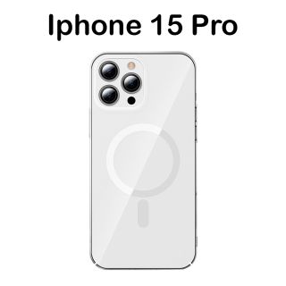 بيسوس غلاف حماية مغناطيسي (ماق سيف) ايفون 15 برو - شفاف