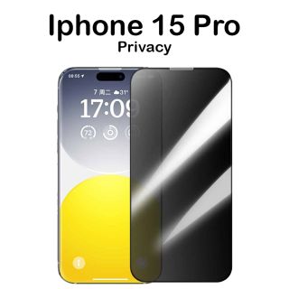 بيسوس حماية شاشة خصوصية زجاجية ايفون 15 برو (مع ادوات التركيب) - خصوصية