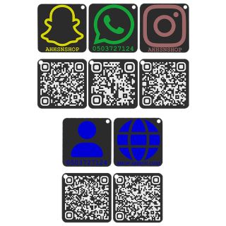 ميداليات تواصل اجتماعي مع تقنية الاتصال قريب المدى NFC (5 قطع) - طباعة ثلاثية الابعاد