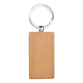 ميدالية مفاتيح خشبية مستطيلة – حفر بالليزر