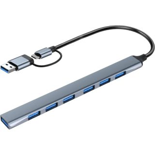 Spon 7 in 2 Expansion Adapter USB-A or USB-C to 7x USB-A