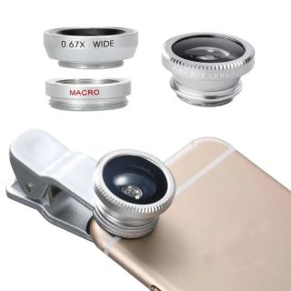 عدسات تصوير للجوال 3 في 1 - رصاصي