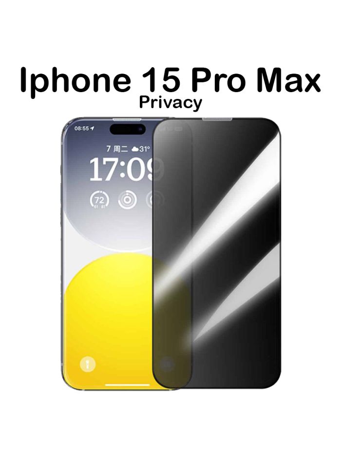 Verre Trempé PRIVACY PROTECT pour Apple iPhone 15 Pro Max Transparent