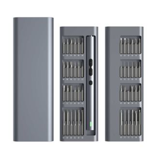 باورولوجي طقم 48 في 1 مفك براغي كهربائي بالبطارية 350 مل امبير - رمادي