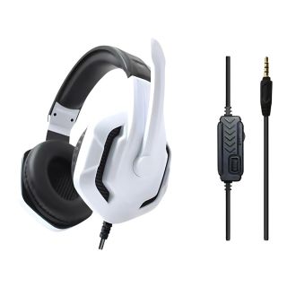 سماعات رأس قيمنق ASA A99 بسلك مايكروفون 3.5 مم للبلايستيشن 4 و 5 والاكسبوكس - أبيض