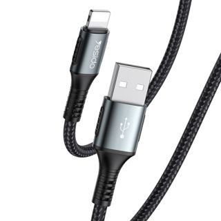 Yesido USB-A to Lightning Braided Cable 1.2m - Black