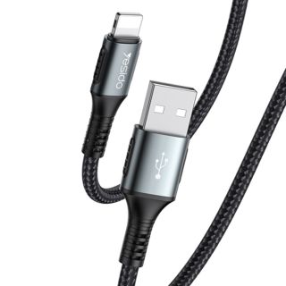 Yesido USB-A to Lightning Braided Cable 1.2m - Black