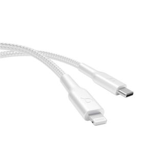 باورولوجي سلك شحن ايفون يو اس بي سي الى لايتنينج مضفر 60 واط 1.2 متر - ابيض