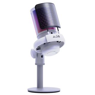 ميكروفون ASA Gaming Squadcast بتوصيل USB-A و USB-C – أبيض