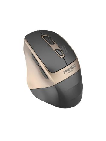 Promate 2.4GHz Ergonomic 2200 DPI Silent Click Wireless Mouse - Gold