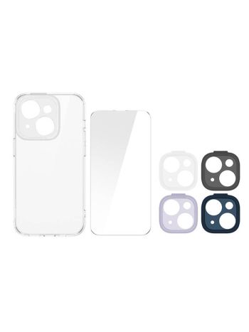 Baseus Illusion Series Iphone 14 Protective Case + Tempered Glass + Camera lens 4Pcs - Clear