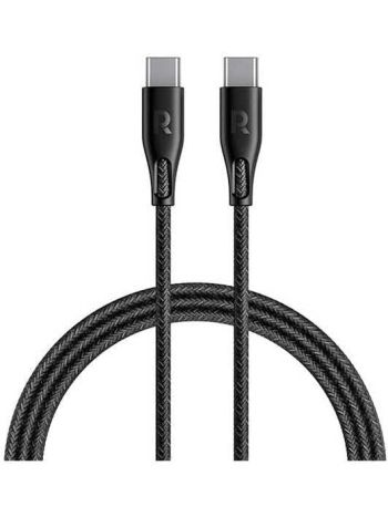 RAVPower 60W Fast charging USB-C to USB-C Cable 1.2m Nylon Color Braid Cable - Black