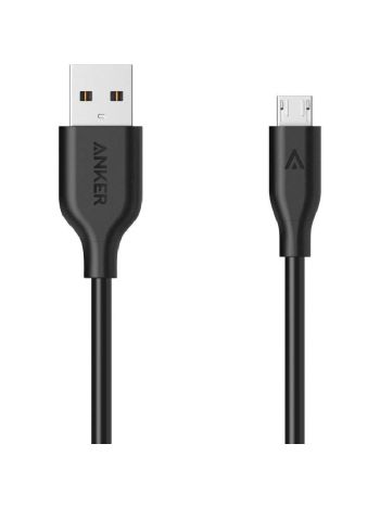 Anker - Cable - PowerLine Micro-USB to USB-A - 3ft - Black