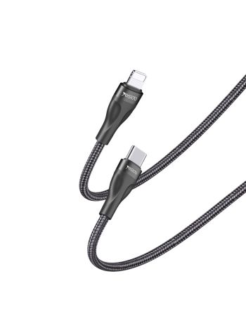 Yesido Lightning to USB-C Braided Cable 30cm - Black