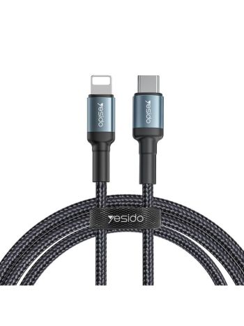 Yesido USB-C to Lightning Braided Cable 1.2m - Black