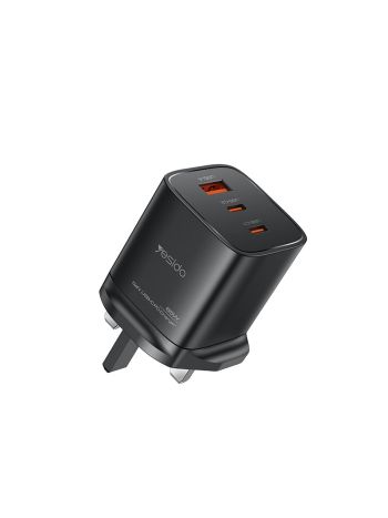 Yesido Wall GaN Charger 1x USB-A 2x USB-C 65W