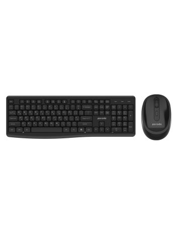 Porodo Wireless 2.4G +BT Keyboard with Mouse - Black