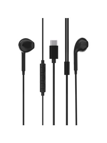 Powerology Stereo USB-C Earphones 1.2M - Black