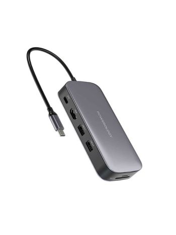 Powerology USB-C Hub & SSD Drive 256GB PD 100W - Gray  