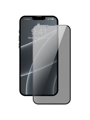Baseus 0.3mm Full-screen and Full-glass Tempered Glass Film and anti-spy function For iPhone 13 pro max / 14 Plus 6.7 inch 2021 ( 2pcs ) Privacy Black