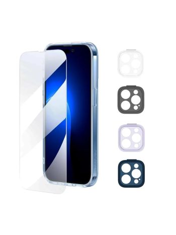 Baseus Illusion Series Iphone 14 Pro Protective Case + Tempered Glass + Camera lens 4Pcs - Clear