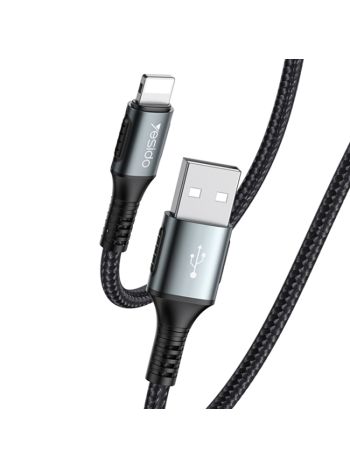 Yesido USB-A to Lightning Braided Cable 1.2m - Black