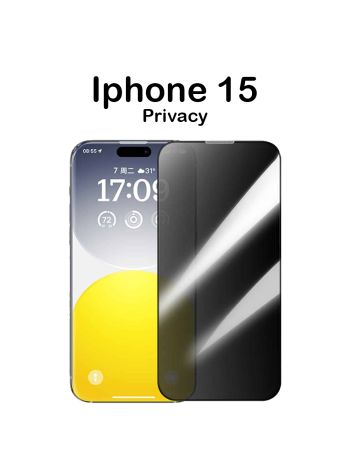 Baseus Sapphire Series Privacy Protection Tempered Glass Screen Protector (with Built-in Dust Filter) for Iphone 15