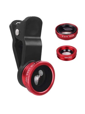 3 in 1 Phone Lens-red