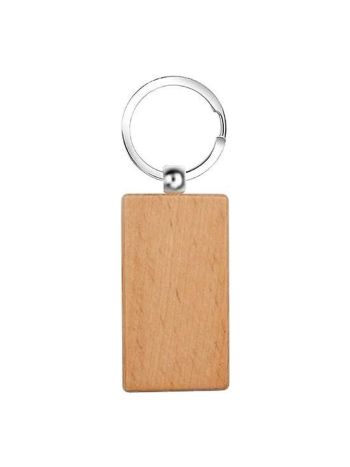 Rictangle Wooden Keychain Laser Printing