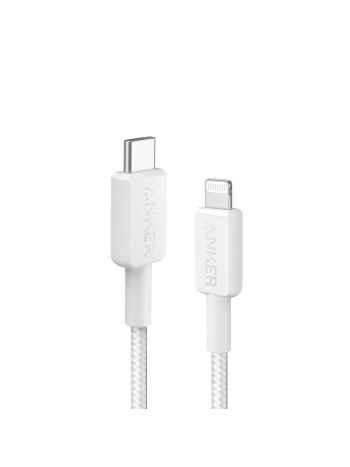 Anker 322 USBC to Lightning Connector Cable (Braided) 3ft - White