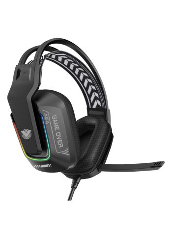 ASA A80 Gaming Headset with Microphone & RGB Light USB-A Cable for Playstation 4 & 5 & Xbox - Black